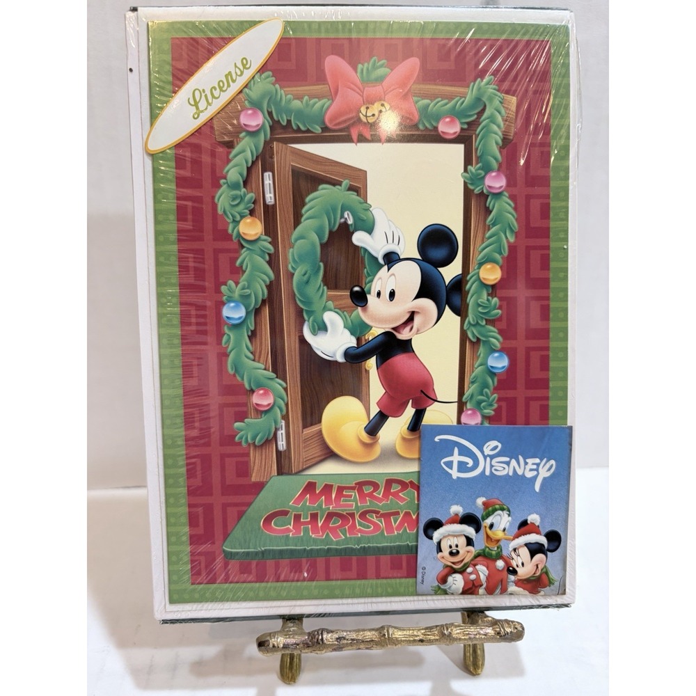 Vintage Disney Mickey Mouse Holiday Style 6 Christmas Cards w/ Envelopes